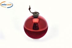 SFERA IN VETRO E VELLUTO ROSSO