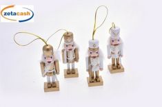 APPENDINO SOLDATINO SCHIACCIANOCI BIANCO E ORO 9 CM