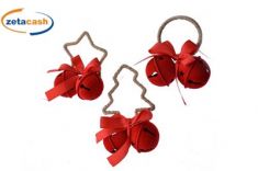 APPENDINO CON 2 CAMPANE ROSSE IN VELLUTO H 6 CM