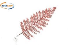 APPENDINO FOGLIA ROSSO GLITTER H 30 CM