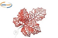 APPENDINO FOGLIA GLITTER ROSSO 22 CM