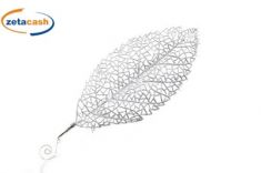 APPENDINO FOGLIA GLITTER ARGENTO H 30 CM