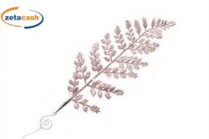 APPENDINO FOGLIA ROSA GLITTER H 30 CM