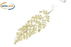 APPENDINO FOGLIA GLITTER ORO H 30 CM