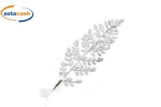 APPENDINO FOGLIA ARGENTO GLITTER H 30 CM