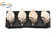 SET 4 PORTATOVAGLIOLI FOGLIA RAME