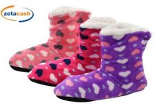 STIVALETTI DONNA CON PELLICCIA DECORO CUORI