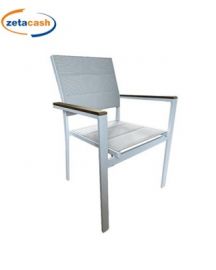 POLTRONA HILLS BIANCA ALLUMINIO TEXILENE IMBOTTITO