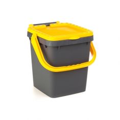 PATTUMIERA 20 LITRI CON COPERCHIO E MANIGLIA GIALLO CON SICURA