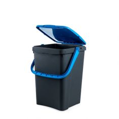 PATTUMIERA 50 LITRI CON COPERCHIO E MANIGLIA BLU CON SICURA