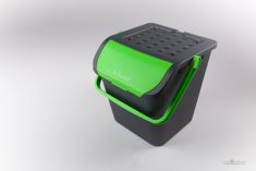 PATTUMIERA 35 LITRI CON COPERCHIO E MANIGLIA VERDE CON SICURA