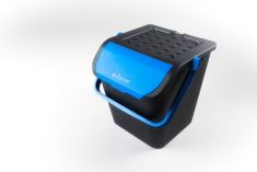 PATTUMIERA 35 LITRI CON COPERCHIO E MANIGLIA BLU CON SICURA