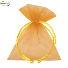 SET 10 BUSTA ORGANZA GIALLO ORO 9X12 CM