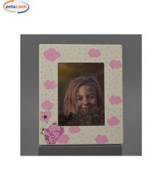 PORTAFOTO LEGNO BIANCO FANTASIA ELEFANTINO ROSA 15XH20 CM