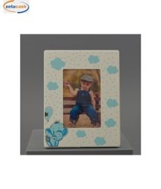 PORTAFOTO LEGNO BIANCO FANTASIA ELEFANTINO CELESTE 10XH15 CM