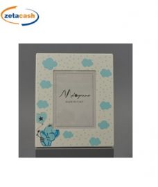 PORTAFOTO IN LEGNO 15 X 20 DISEGNO ELEFANTINO CELESTE