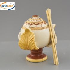 PROFUMATORE PUMO DECORATO CREMA H 9 CM