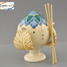 PROFUMATORE PUMO DECORATO BLU E VERDE H 12 CM