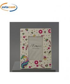 PORTAFOTO IN LEGNO DECORO UNICORNO FORMATO FOTO 9 X 13 CM