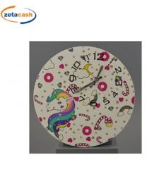 OROLOGIO DA PARETE IN LEGNO DECORO UNICORNO.