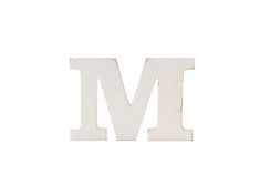 LETTERA M IN LEGNO SHABBY BIANCO DA APPOGGIO