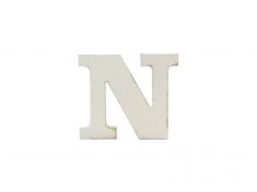 LETTERA N IN LEGNO SHABBY BIANCO DA APPOGGIO
