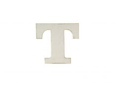 LETTERA "T" IN LEGNO BIANCO SHABBY DA APPOGGIO