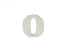 NUMERO "0" LEGNO BIANCO SHABBY CM. 10X10