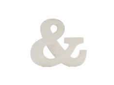 LETTERA "&" LEGNO BIANCO SHABBY CM 10X10