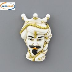 CALAMITA TESTA DI MORO BIANCO UOMO H. 6.2 CM.