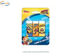 GOMMA PER CANCELLARE 3 PEZZI MICKEY AND THE ROADSTER RACERS