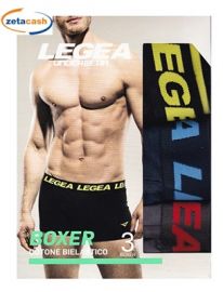 BOXER IN COTONE BIELASTICO COL ASS TAGLIA 5 LEGEA 3 PEZZI