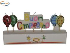 CANDELA BUON COMPLEANNO E PALLONCINI
