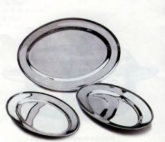 VASSOIO OVALE IN ACCIAIO INOX cm 25x17