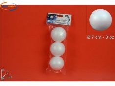 PALLA POLISTIROLO 3 PEZZI DIAM. CM 7