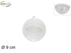 SFERA NATALIZIA in PLASTICA TRASPARENTE CM. 9