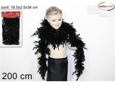 SCIARPETTA PIUME NERO 200 CM.