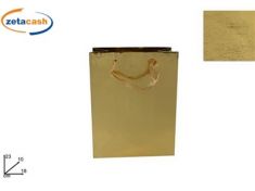 BUSTA REGALO METALLIZZATA ORO H 23 L 18 CM