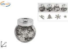 BARATTOLO APPLICAZIONI PER DECORAZIONI NATALIZIE COLORE SILVER