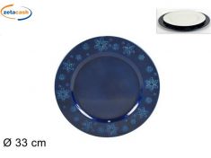 SOTTOPIATTO FIOCCHI DI NEVE BLU DIAMETRO CM. 33