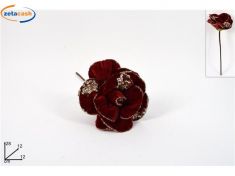 STELO ROSA CON GLITTER ROSSO H. CM. 30