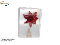 PUNTALE STELLA DI NATALE ROSSO H 30 CM