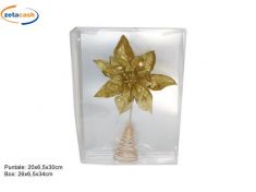 PUNTALE STELLA DI NATALE ORO H 30 CM