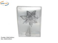 PUNTALE STELLA DI NATALE SILVER H 30 CM