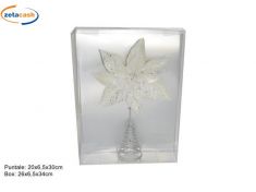 PUNTALE STELLA DI NATALE BIANCO H 30 CM