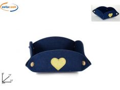 SVUOTA TASCHE BLU CON DECORAZIONE CUORE ORO