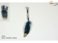 10 PIUME BLU CM. 12 APPENDINI PER ALBERO