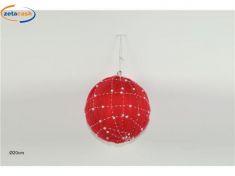 SFERA NATALIZIA OVATTATA ROSSA DIAM 20 CM