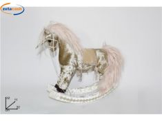 CAVALLO A DONDOLO IN VELLUTO BEIGE