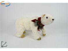 ORSO PELLICCIA CON GLITTER ORO CM 37X16 H 20 CM